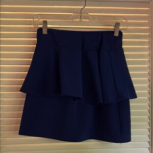 Elegant Navy Blue Layered Skirt